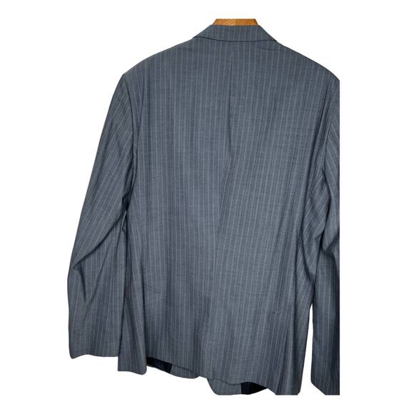 Hugo Boss 46R Wool Blend Coastus Blazer Pinstripe Suit Jacket Office Gray - Picture 3 of 9